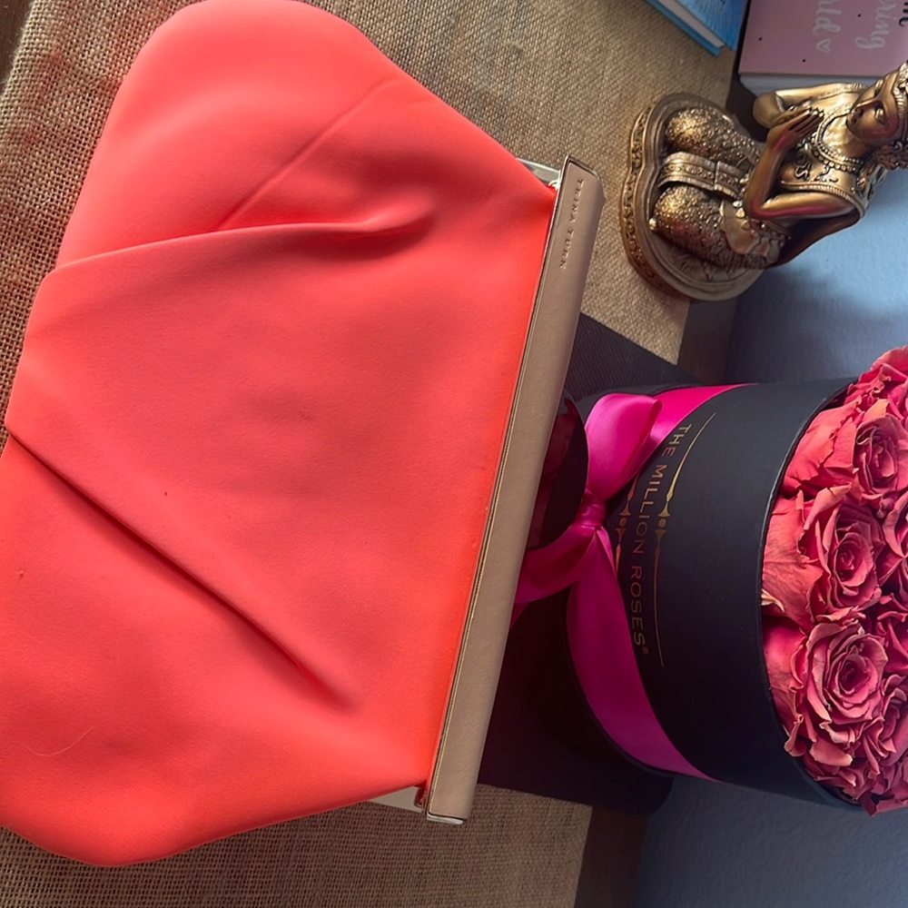 Beautiful coral Trina Turk clutch.